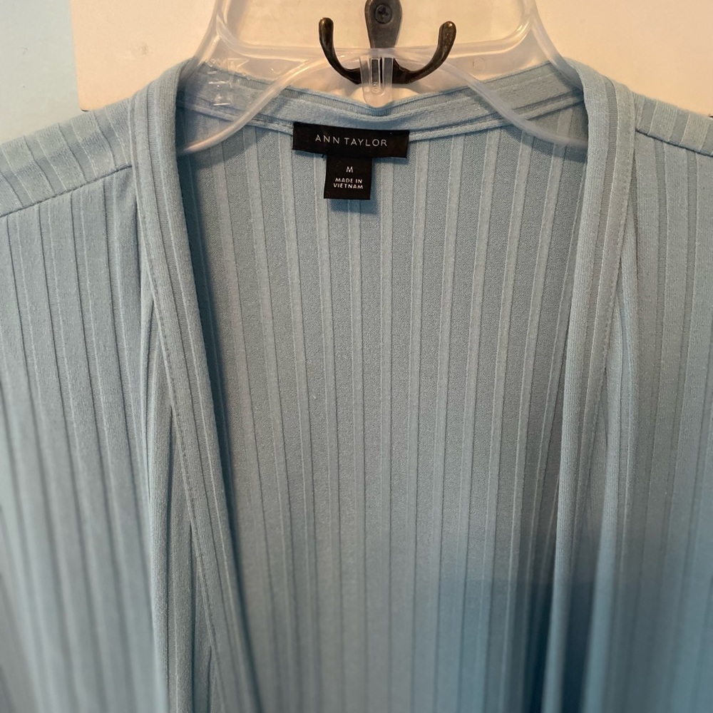 ANN TAYLOR Long Ribbed Open Cardigan - Picture 2 of 8